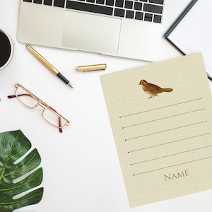 Sparrow Notepad: A5 Bird Lover Gift