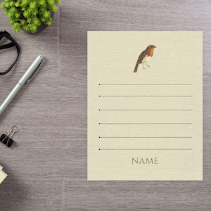 Robin Notepad: Bird Lover Gift, Ornithology Art
