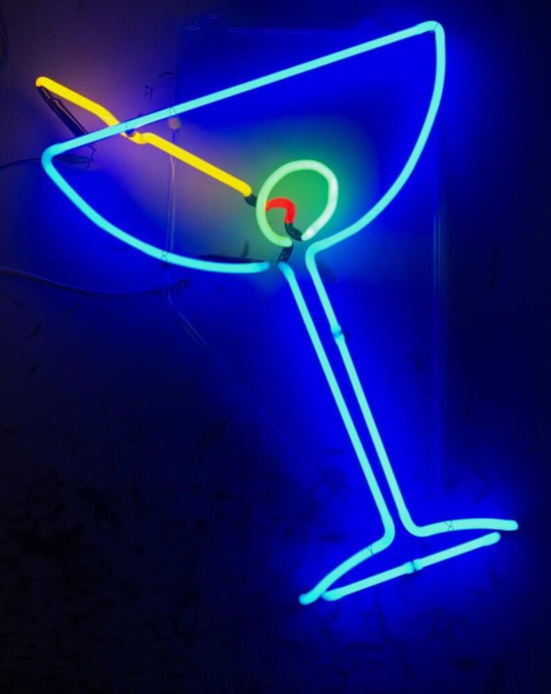 Martini Glass Neon Sign - Etsy
