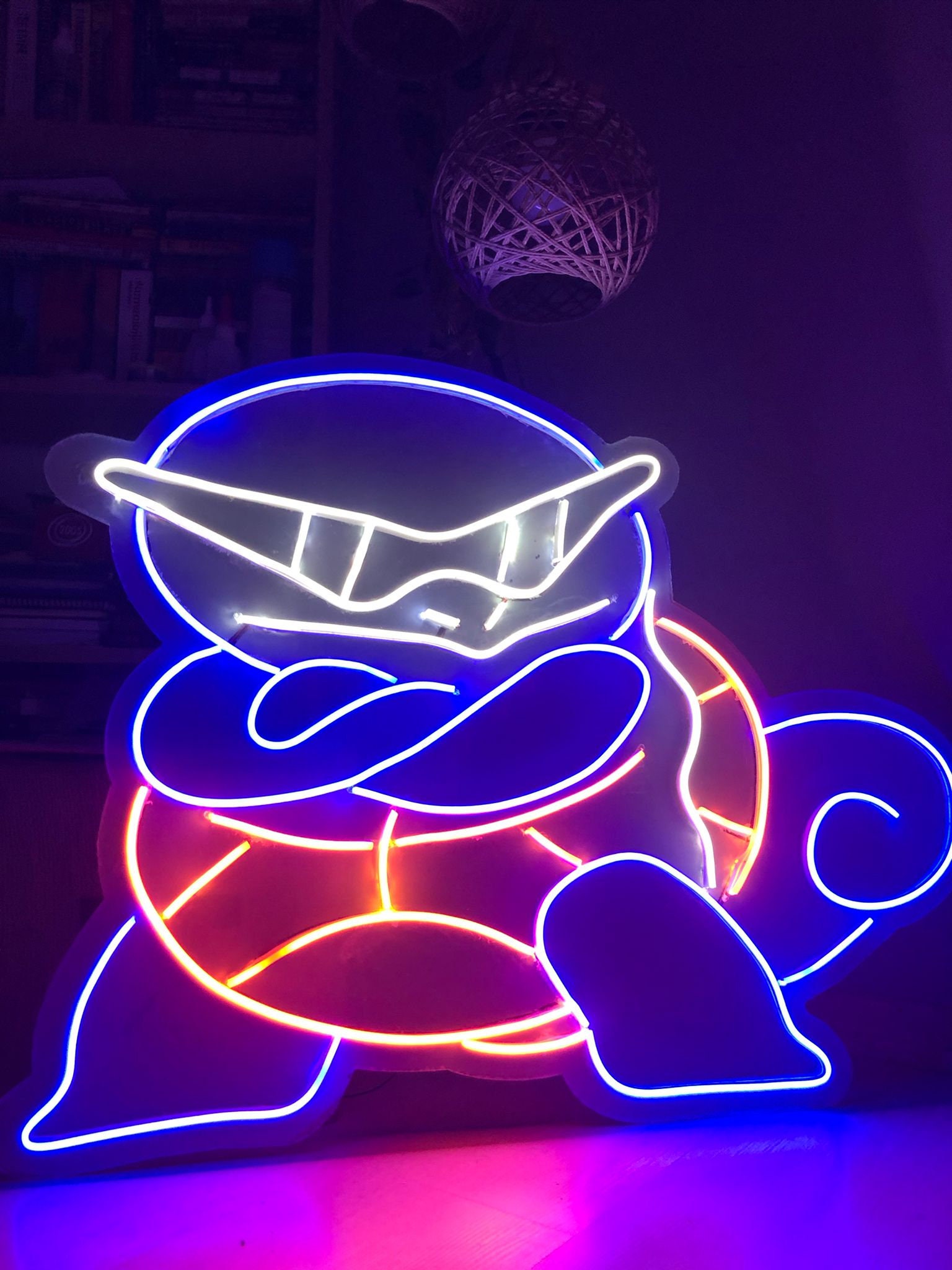 Pokemon Squirtle Neon Sign Kids Room Neon Sign Pokemon Squirtle Wall