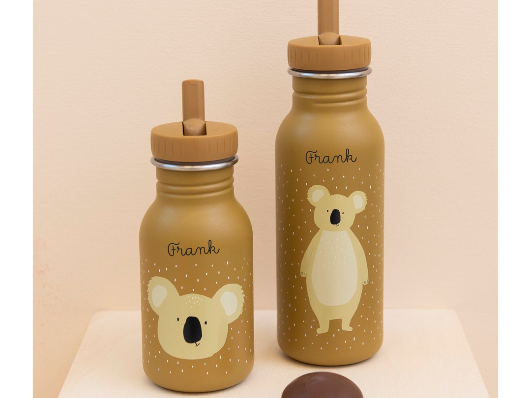 Kinder Edelstahl Trinkflasche mit Namen personalisiert / Kita / Trixie