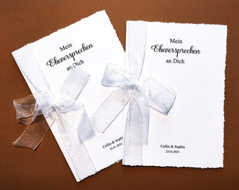 Eheversprechen Heft zur Hochzeit mit Personalisierung | mit Büttenrand - Art