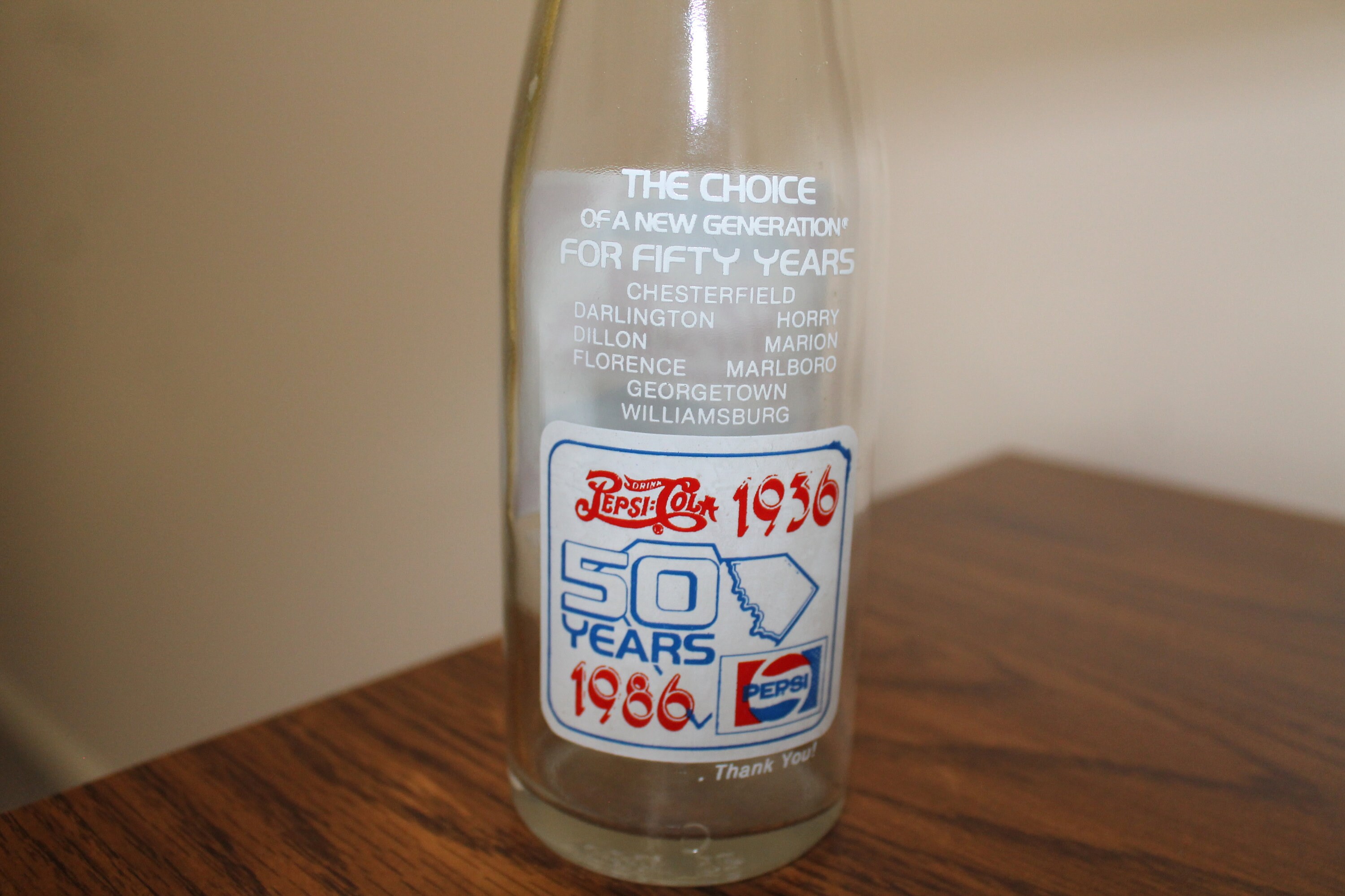 Pepsi 50th Anniversary Commemorative 12oz Bottle Etsy