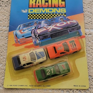 1990 Road Champs Die Cast Metal 3 pack Nascar: Pepsi, Mountain Dew, GoodYear