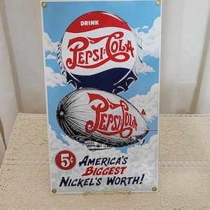 1995 Pepsi Cola double dot Andy Rooney porcelain sign