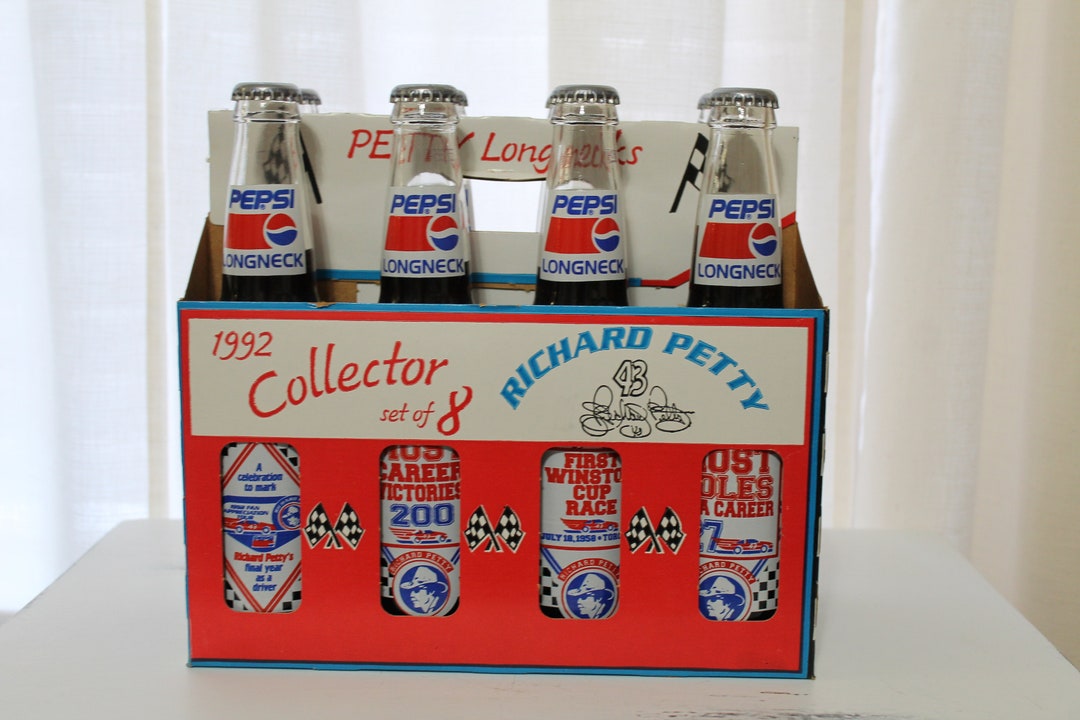 Richard Petty 8pack Pepsi Bottles Collectors Set Etsy