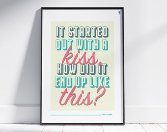 The Killers Poster | Mr Brightside Lyrics Print | Music Poster | A4 A3 | Gig Concert | Typography | Digital Download