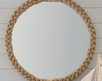 Jute Rope Mirror: Nautical Coastal Farmhouse Decor