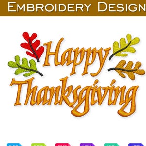 Happy Thanksgiving Embroidery Design