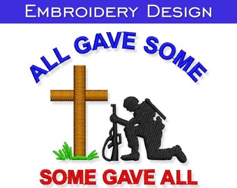 Diseño de bordado conmemorativo de Algunos lo dieron todo