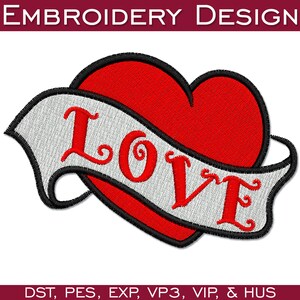 Love Tattoo Art Embroidery Design
