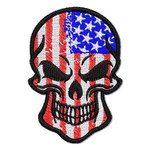 Patriot Punisher Skull USA Flag Punisher Embroidery Design