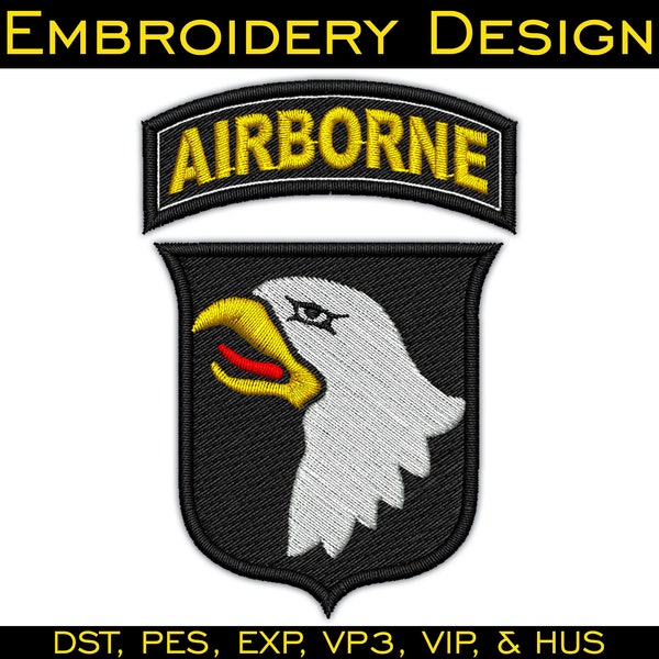 Airborne Screaming Eagles Embroidery Design