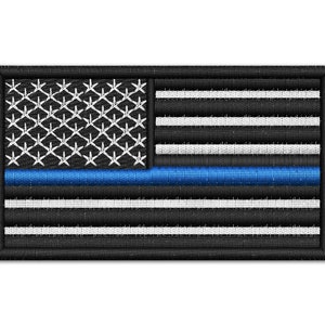Thin Blue Line Flag Machine Embroidery Design