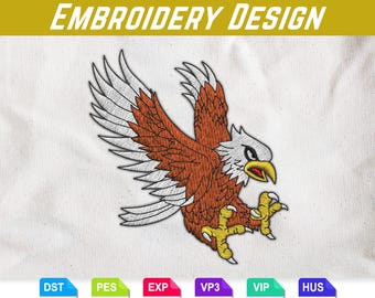 American Bald Eagle Flying Embroidery Design