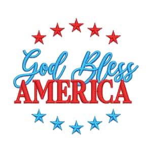 God Bless America Embroidery Design