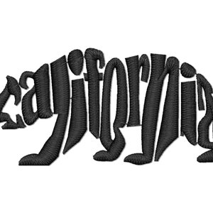 California State Letters Bear Embroidery Design