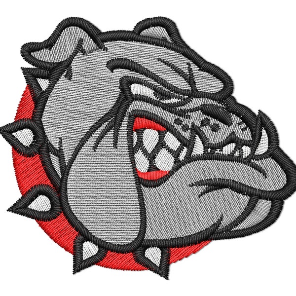 Bulldog Face Logo Mascot Embroidery Design