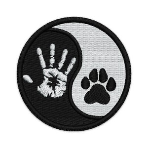 Yin Yang Dog Paw Human Hand Embroidery Design
