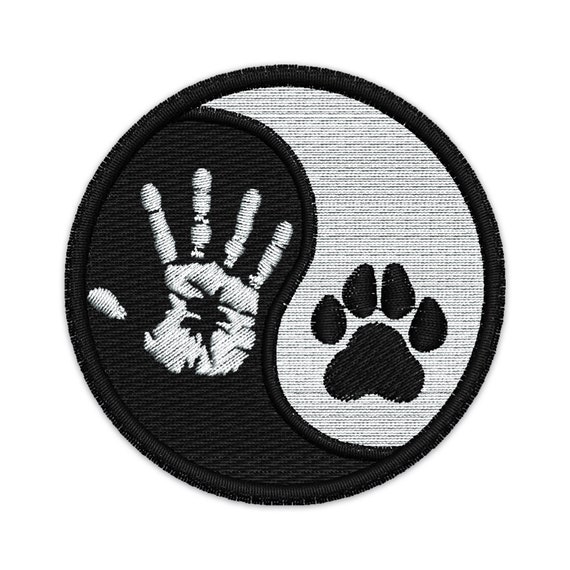 Yin Yang Dog Paw Human Hand Embroidery Design - Etsy Australia