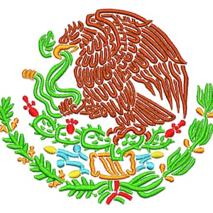 Diseño de bordado del escudo de armas del águila mexicana Escudo Nacional