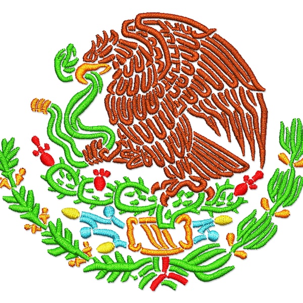 Mexican Eagle  Coat of Arms Embroidery Design Escudo Nacional