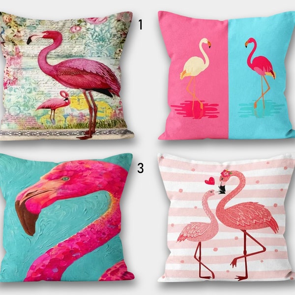 Flamingo Pillow Case, Flamingo Cushion Cover, Flamingo Pattern Pillow Cover, Animal Cushion Cover, Flamingo Pink Cushion, Summer Cushion