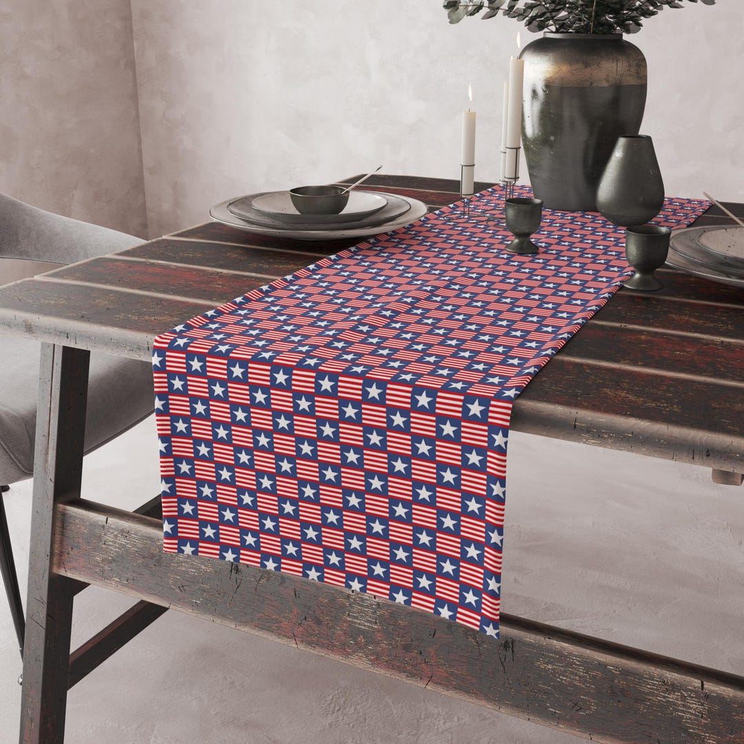 4th July Table Runners, Patriotic Table Runners, Independent Day Party ...