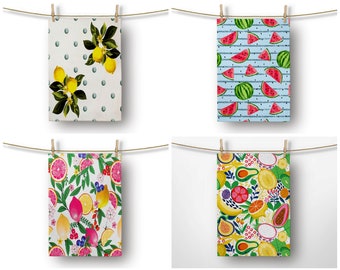 Kitchen (Set of 2) Tea Towel, Lemon Tea Towel,  Fresh Fruit Hand Towel, Kitchen Decor, Decorative Tea Towel