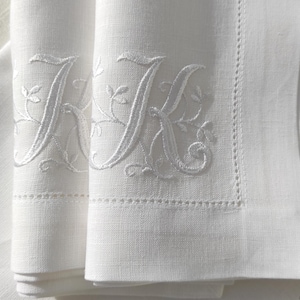 Monogrammed Linen Napkins, Personalized Linen Napkins, Custom Linen Napkins, Letter Monogrammed Linen Napkins, Wedding Monogrammed Napkins