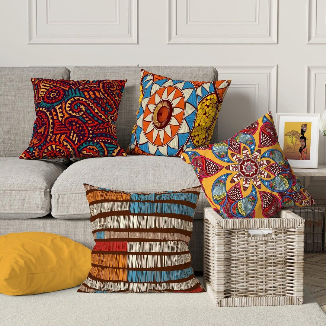 Boho Ethnic Pillow Covers, Bohemian Cushion Covers, Abstract Pillow — free download