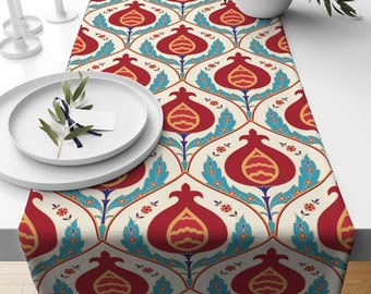 Chemin de table tulipe, chemin de table oriental turc, chemin de table oriental, chemin de tulipe, chemin de table tulipe turque, coureurs de style turc