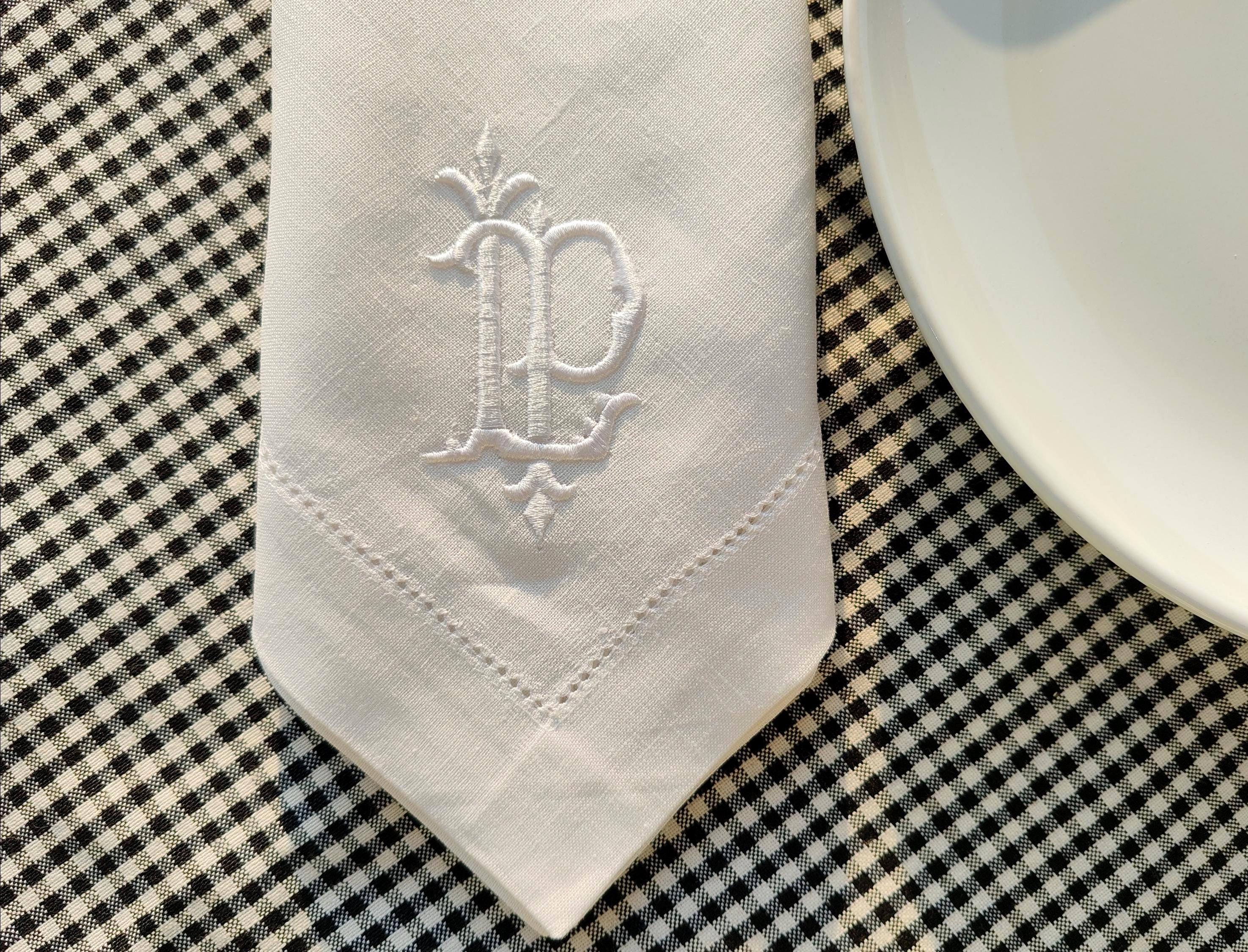 Caspari Monogramm-Servietten Mit Initiale L – 15 Stück, 3-lagig, Goldene Blatt-Deko