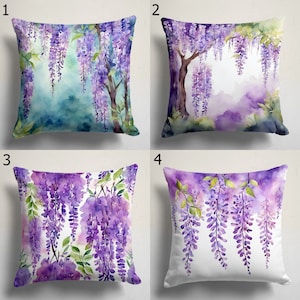 Vivid Floral Pillow Case, Lavender Floral Pillow Covers, Lavender Flowers Throw Pillow Covers, Lavender Purple Floral Cushion Cover