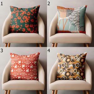 Retro Pillow Covers, Mid Century Geometric Cushion Cover, Retro Abstract Throw Pillow Cover, 70s Retro Pillow Covers, MCM Pillowcase