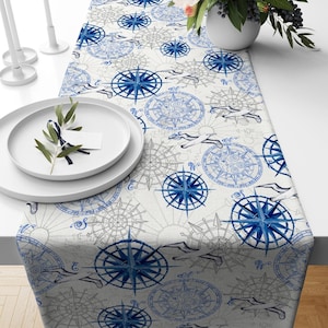 Maritimer Tischläufer, Strandtischläufer, Marine Tischläufer, Küstentischläufer, Strandtischläufer, Blau Strand Tischläufer Dekor