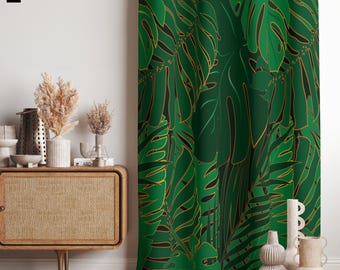 トロピカルフラワーカーテンパネル、ボタニカルフラワーカーテン