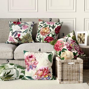 Pink Floral Pillow Cover, Floral Pillow Cover, Summer Trend Cushion, Decorative Pillow Case, Home Decor,  Digital Print Cushion Cover