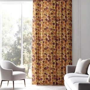 レトロ　カーテン　花柄 カーテン 遮光3級 チューリッペン 100×135cm 1枚入り スミノエ