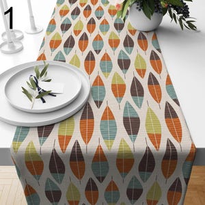 Retro Abstract Table Runner, Mid Century Table Runner, Colorful Retro Table Runner, Geometric Runner, Housewarming Gift, Table Decoration