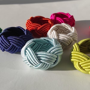 Rayon Knot Napkin Ring, Handmade Napkin Holder, Rustic Knot Napkin Holder, Rope Farmhouse Napkin Rings, Turk's Head Knotted Napkin Rings