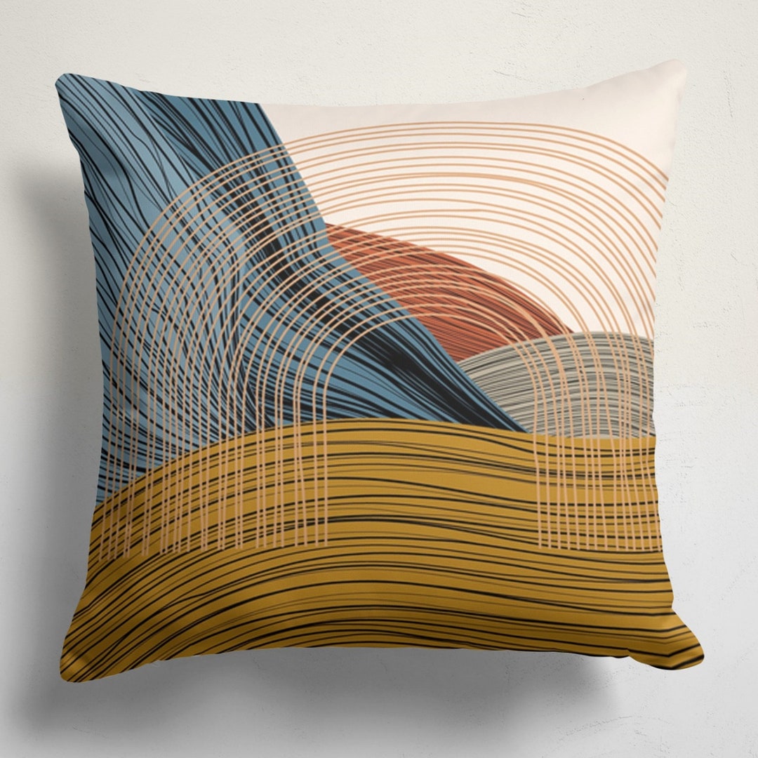 Abstract Pillow, Boho Pillow, Minimalist Cover, Bohemian Cushion Cover