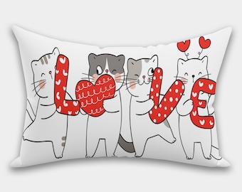 Love Pillow Case, Valentine's Day Pillowcase, Valentine's Day Throw Pillow, Red Heart Pillow, Love Home Decor, Valentine's Day Home Decor