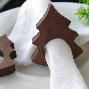 Christmas Napkin Ring, Xmas Pine Tree Napkin Rings, Christmas Pine Tree Napkin Rings, Holiday Wooden Napkin Ring, Xmas Napkin Holders