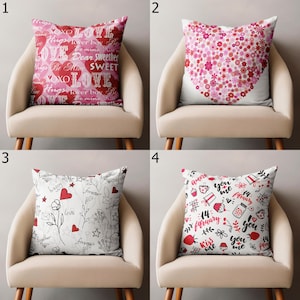 Fundas de almohadas para el día de San Valentín, lindas fundas de almohadas para el día de San Valentín, fundas de almohada con forma de corazón rojo, fundas de cojín con motivos de amor, decoración del hogar para el día de San Valentín