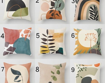 Funda de almohada abstracta, funda de almohada abstracta bohemia, funda de cojín de arte abstracto minimalista