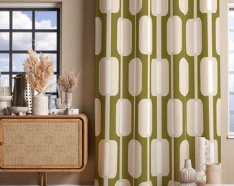 レトロカーテン、ミッドセンチュリーモダンカーテン、レトロ