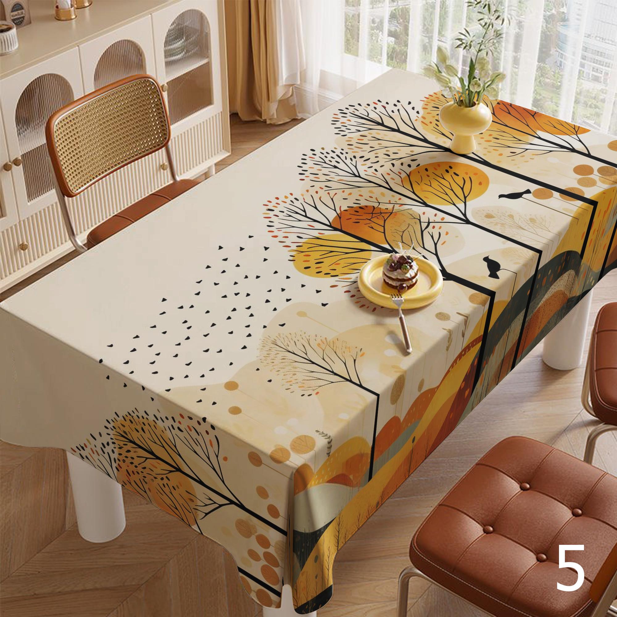 Runde Herbst-Tischdecke Mit Ahornblättern – 178 Cm Durchmesser, Aus Polyester, Für Thanksgiving, Party & Deko