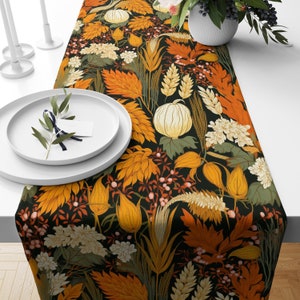 Thanksgiving tafelloper, Thanksgiving tafel, herfst tafelloper, herfst tafelloper, herfst keukentafel, Thanksgiving tafelloper cadeau