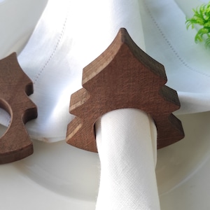 Christmas Napkin Ring, Xmas Pine Tree Napkin Rings, Christmas Pine Tree Napkin Rings, Holiday Wooden Napkin Ring, Xmas Napkin Holders